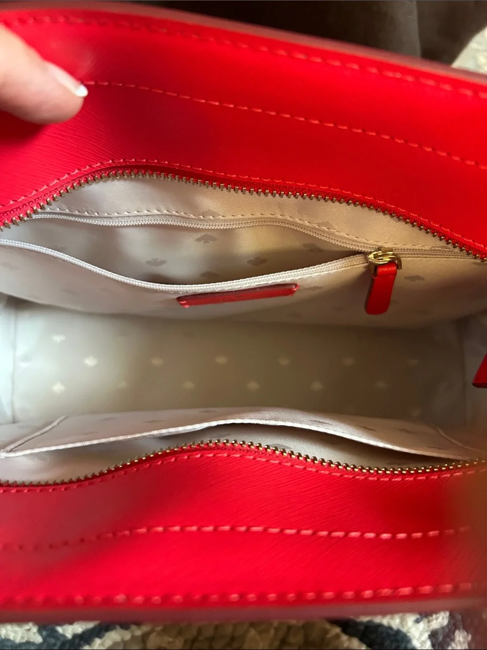 Kate Spade Staci Red Saffiano leather  Satchel Crossbody